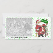 サンタかわいい動物のメリークリスマス シーズンカード (正面)