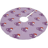 サンタかわいい紫色の象 ブラッシュドポリエステルツリースカート (アングル)