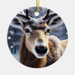 サンタかわいらしスはトナカイ セラミックオーナメント