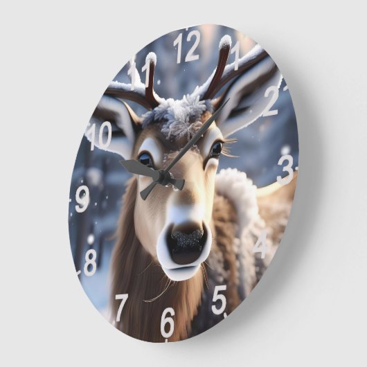 サンタかわいらしスはトナカイ ラージ壁時計 (傾斜)
