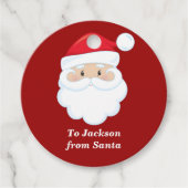 サンタかわいキッズレッドパーソナライズされた・クリスマスから フェイバータグ (正面)