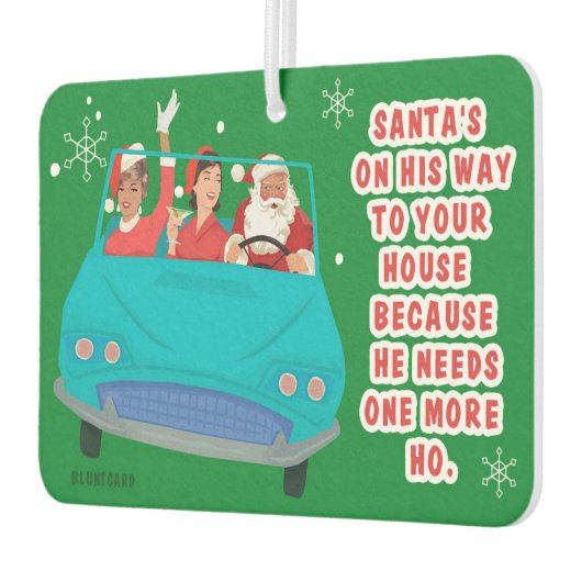 サンタがあなたの家に向かう途中 – クリスマスおもしろい カーエアーフレッシュナー (左)