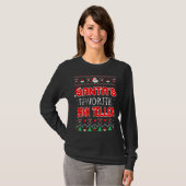 サンタがお気に入りの銀行窓口係 クリスマスアグリーセーター Tシャツ (正面フル)
