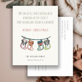 サンタがくれたクリスマスプレゼントはなんと宝くじだらけの靴下！ シーズンポストカード