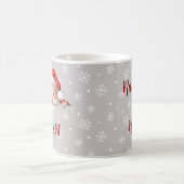 サンタがここにいる名前をカスタムするとメッセージ コーヒーマグカップ (中央)
