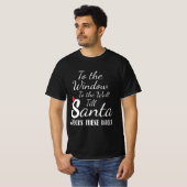 サンタがこのHをデッキするまで壁の窓に Tシャツ (正面フル)