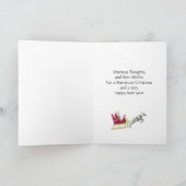 サンタがそりに乗ったメリークリスマスの甥 シーズンカード (内部)