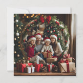 サンタがそりのグリーティングカードに (裏面)