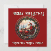 サンタがそりのグリーティングカードに (正面)