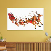 サンタがそりの壁画を描く キャンバスプリント (インサイチュ (リビング))