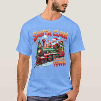 サンタがやってくる クリスマスの雨 面白い Tシャツ