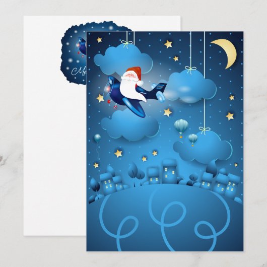 サンタがやってくる 招待状 (正面/裏面)