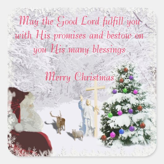 サンタがイエスに出会う スクエアシール (正面)