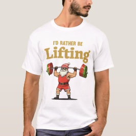 サンタがウェイトトレーニング Tシャツ