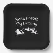 サンタがエコノミークリスマスプレゼントを飛おもしろいばさない ペーパープレート (正面)