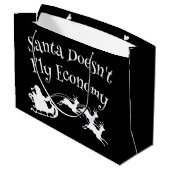 サンタがエコノミークリスマスプレゼントを飛おもしろいばさない ラージペーパーバッグ (裏面アングル)