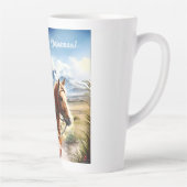 サンタがカウボーイハットを着て乗馬 カフェラテマグ (右)