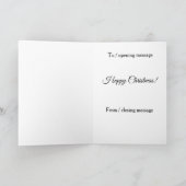 サンタがギフトを積んだ掘削機を運転するクリスマスカード カード (内部)