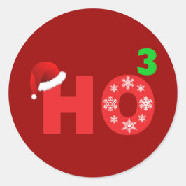 サンタがクリスマスに笑う ラウンドシール