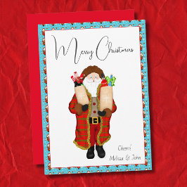 サンタがクリスマスに酒を届ける シーズンカード