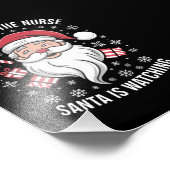 サンタがクリスマスを見ているナースに優しい フォトプリント            (角)