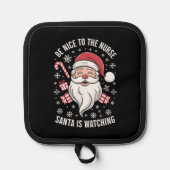 サンタがクリスマスを見ているナースに優しい 鍋敷き (正面)