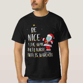 サンタがクリスマスを見ているナースに優しい Tシャツ