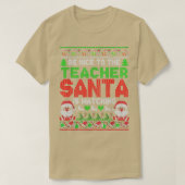 サンタがクリスマスを見ている先生に優しい Tシャツ (デザイン正面)