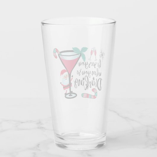 サンタがクリスマスを飲んでるのおもしろいを見る タンブラーグラス (裏面)