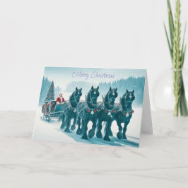 サンタがクリスマスカードに向かう シーズンカード