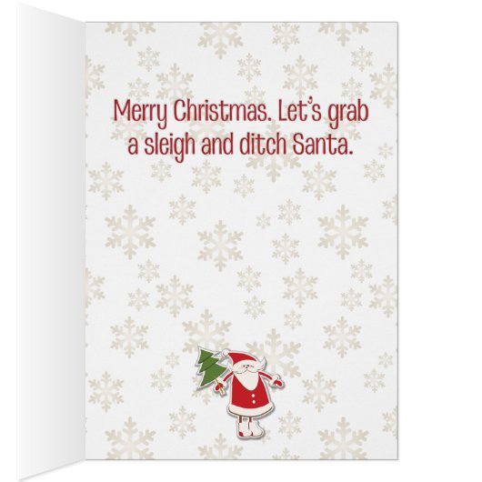 サンタがクリスマスカードをおもしろい本当にゾッと鳴らす (内側 (右))