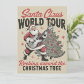 サンタがクリスマスツリーの周りでロックする シーズンカード (スタンド正面)