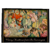 サンタがクリスマス休暇に到着 ラージペーパーバッグ (裏面)