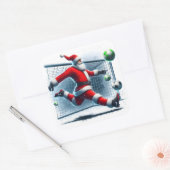 サンタがゴールを獲得遊する冬 スクエアシール (封筒)