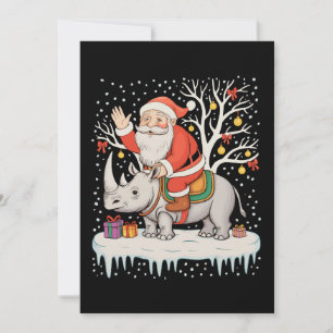 サンタがサイに乗る雪のクリスマス ライト Xmas 招待状