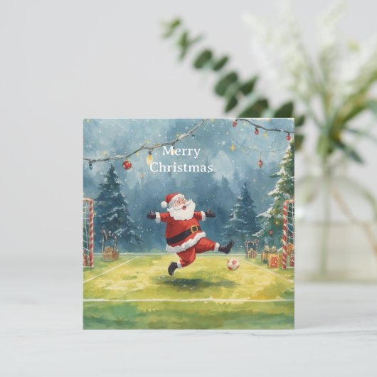 サンタがサッカーのクリスマス休暇をプレイする シーズンカード (スタンド正面)