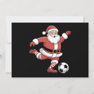 サンタがサッカーをするクリスマスのスポーツ シーズンカード