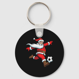 サンタがサッカーをするクリスマス スポーツ 男女兼用 キッズ キーホルダー
