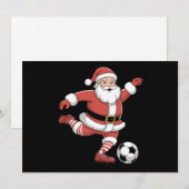 サンタがサッカーをする クリスマスのスポーツ シーズンカード (正面/裏面)