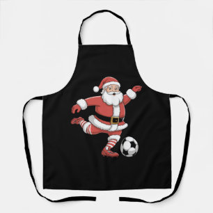 サンタがサッカーをする クリスマス スポーツ エプロン