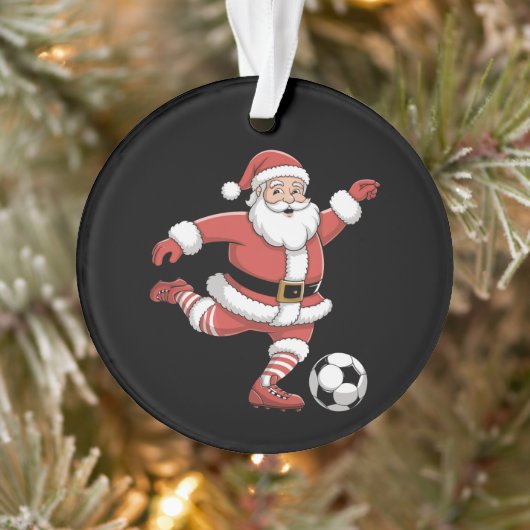 サンタがサッカーをする クリスマス スポーツ オーナメント (ツリー)