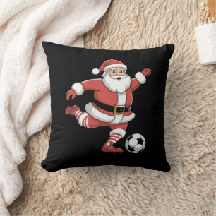 サンタがサッカーをする クリスマス スポーツ クッション