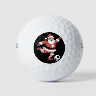 サンタがサッカーをする クリスマス スポーツ ゴルフボール