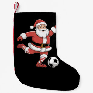 サンタがサッカーをする クリスマス スポーツ スモールクリスマスストッキング