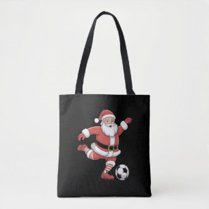 サンタがサッカーをする クリスマス スポーツ トートバッグ