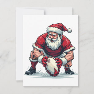 サンタがサッカーをプレイするファンタジークリスマスプレーヤー ノートカード