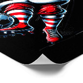 サンタがサッカーをプレイする クリスマス スポーツ レディース メンズ キッズ ポスター (角)