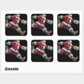 サンタがサッカーボールを蹴る スクエアシール (シート)