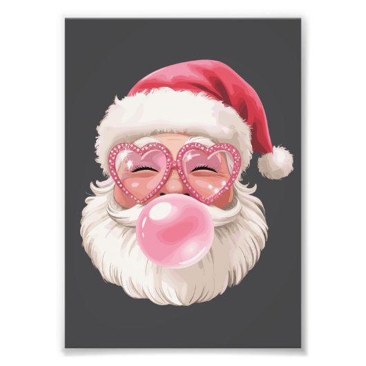 サンタがシャボン玉を吹く クリスマスの楽しみ フォトプリント            (正面)