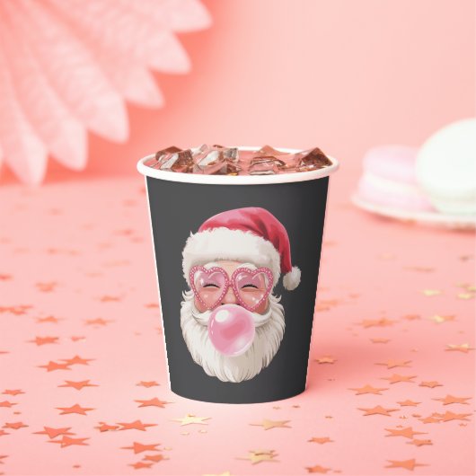 サンタがシャボン玉を吹く クリスマス 楽しい Xmas 紙コップ (インサイチュ)